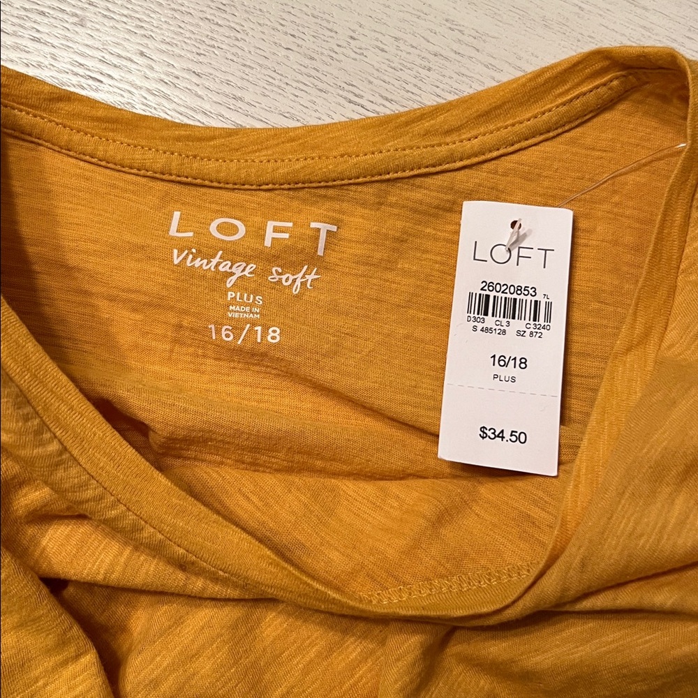 LOFT Yellow Ruffle Sleeve Tee - Picture 2 of 4